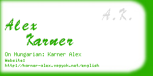 alex karner business card